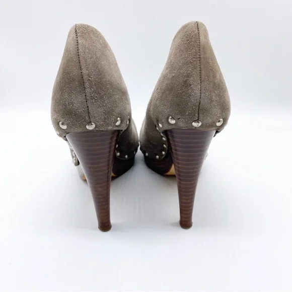 Dolce Vita-Dark Taupe Suede Studded wood heel 9 - Picture 4 of 9